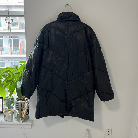 J. Crew Black Signature Puffer Coat Size Large - Picture 3 of 8